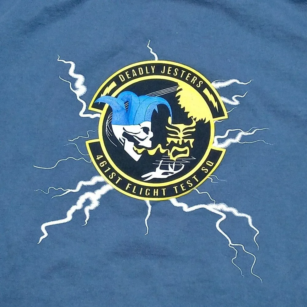 Deadly Jesters 461st Flight Test Squadron T-Shirt USAF Military Size LARGE
